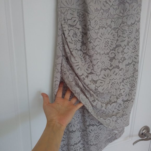 MISSGUIDED Asymmetric Lace Bardot Dress XS - Picture 6 of 8